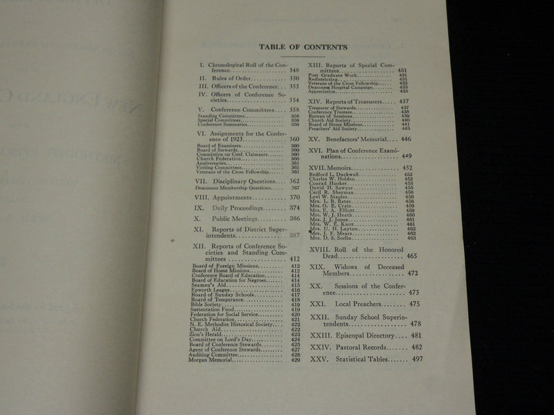 1922 NEW ENGLAND CONFERENCE MINUTES SOFTCOVER BOOK - 126TH SESSION - J 7042