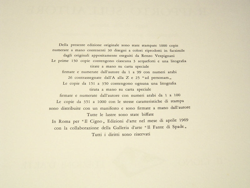 1969 RENZO VESPIGNANI RAPPORTO SULL'AUTORE BOOK SIGNED #518 - R 731V