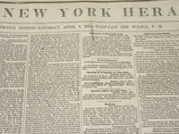 1854 APRIL 8 NEW YORK HERALD NEWSPAPER - GADSDEN TREATY - 33RD CONGRESS- NP 4892