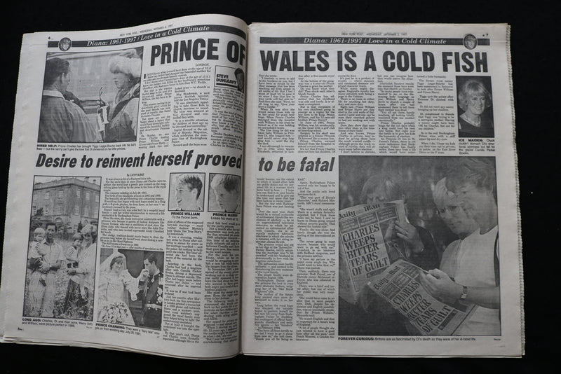 1997 SEPTEMBER 3 NEW YORK POST NEWSPAPER -PRINCESS DIANA'S DEFIANT SON - NP 8920