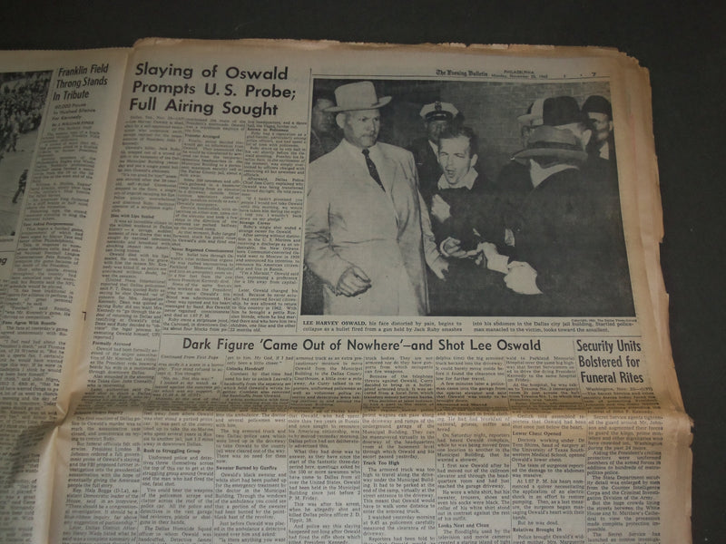 1963 NOV 25 PHILADELPHIA EVENING BULLETIN - JFK BURRIED IN ARLINGTON - NP 3169