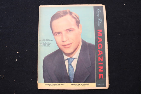 1955 APRIL 17 CHICAGO SUNDAY TRIBUNE MAGAZINE - MARLON BRANDO COVER - E 24983