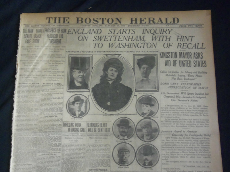1907 JANUARY 22 THE BOSTON HERALD - ENGLAND STARTS INQUIRY ON SWETTENHAM - BH 19