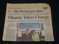 2009 JANUARY 21 WASHINGTON POST NEWSPAPER - OBAMA TAKES CHARGE - NP 4923