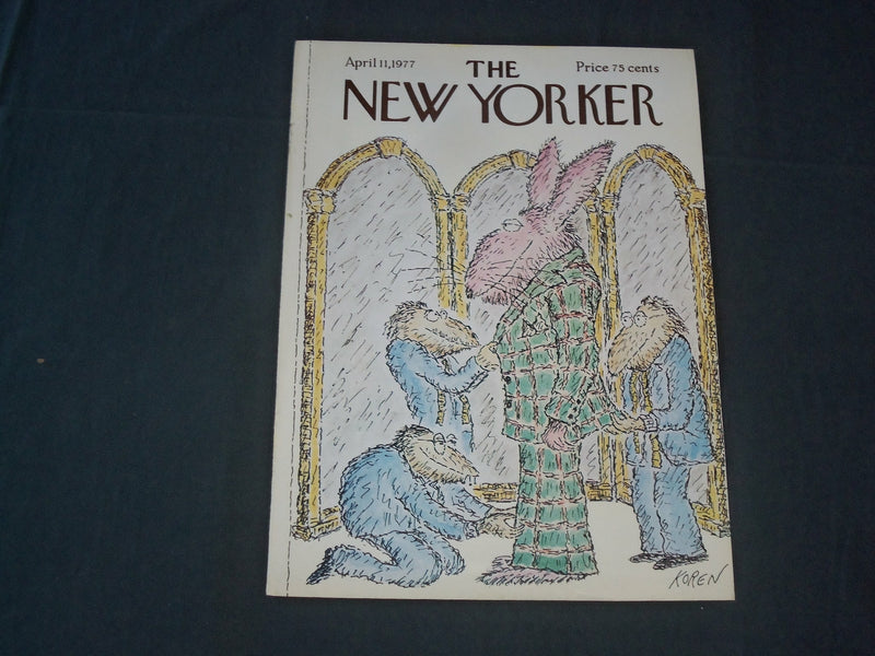 1977 APRIL 11 NEW YORKER MAGAZINE FRONT COVER ONLY - GREAT ART FOR FRAMING