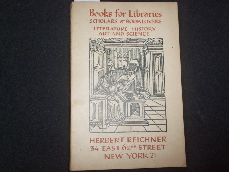 1940 BOOKS FOR LIBRARIES SOFTCOVER BOOK BY HERBERT REICHNER - CAT. NO. 6- J 9938