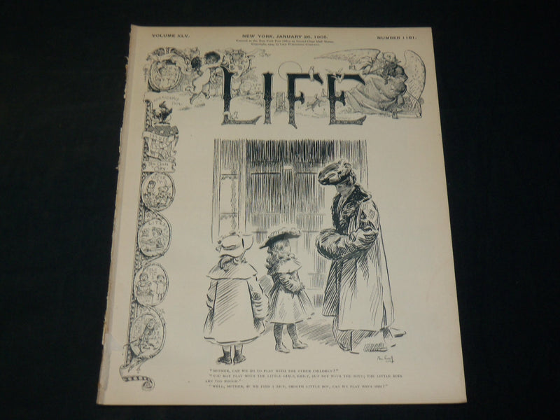 1905 JANUARY 26 LIFE MAGAZINE - NICE COVER - JAMES M. FLAGG ILLUS. - B 4589V