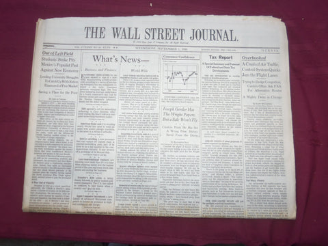 1999 SEP 1 THE WALL STREET JOURNAL -AIR TRAFFIC CONTROL SYSTEM QUIRKS - WJ 45