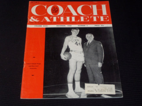 1968 DECEMBER COACH & ATHLETE MAGAZINE - ADOLPH RUPP DAN ISSEL KENTUCKY - E 5796