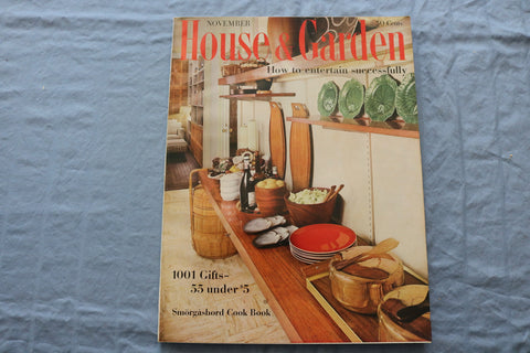 1959 NOVEMBER HOUSE & GARDEN MAGAZINE - HOW TO ENTERTAIN SUCCESSFULLY - E 9318
