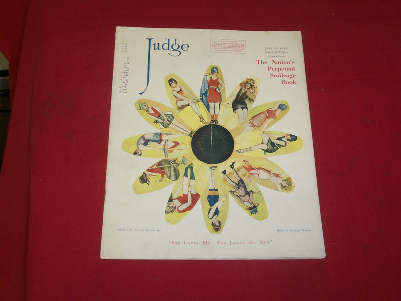 1918 JULY 20 JUDGE MAGAZINE - SHE LOVES ME; SHE LOVES ME NOT - B 6073