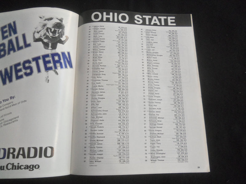 1977 OCTOBER 22 FOOTBALL PROGRAM- NORTHWESTERN UNIV VS PENN STATE UNIV - B 5533Z