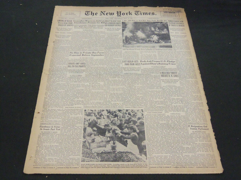 1953 JULY 15 NEW YORK TIMES - RED RIOT MARS PARIS' BASTILLE DAY - NT 4684