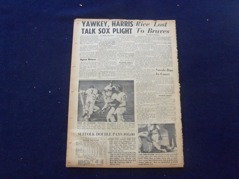 1959 JUNE 2 BOSTON AMERICAN NEWSPAPER - SOHPHIA LOREN ARTICLE & PHOTO - NP 6223