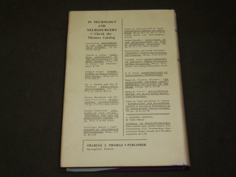 1960 THE SPINAL CORD BOOK HARDCOVER BY GEORGE AUSTIN - KD 6283