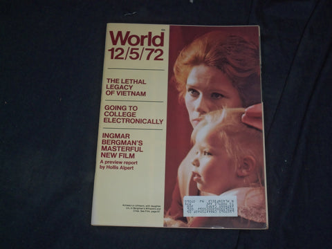 1972 DECEMBER 5 WORLD MAGAZINE - LIV ULMANN COVER - CW 524