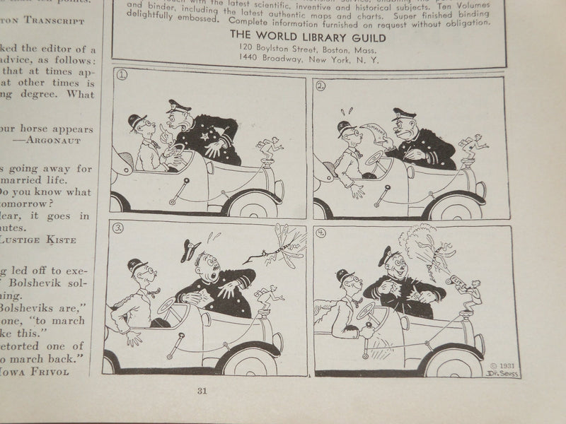 1931 AUGUST 1 JUDGE MAGAZINE - DR. SEUSS ILLUSTRATION INSIDE - ST 5693