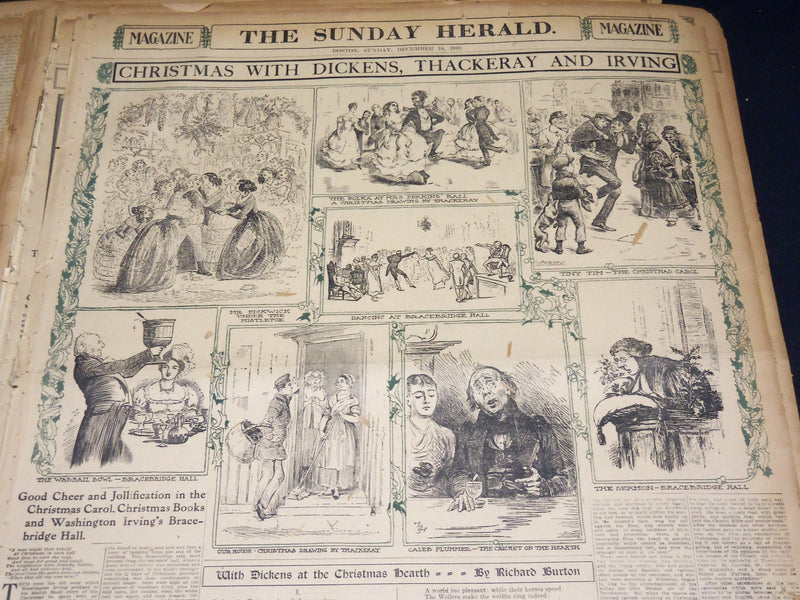 1910-1911 BOSTON HERALD SUNDAY MAGAZINE SECTIONS LOT OF 28 - NICE PHOTOS - UP 93