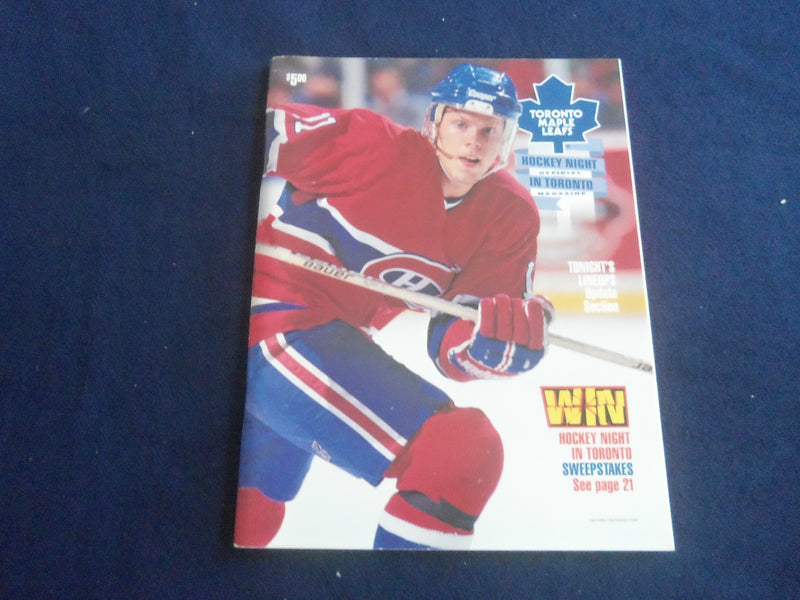 1996 NOVEMBER 2 HOCKEY NIGHT IN TORONTO PROGRAM - LEAFS VS CANADIANS - F 253Q