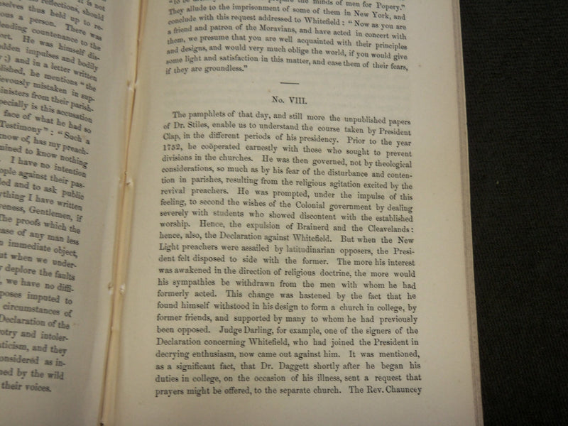 1858 CHURCH OF CHRIST IN YALE COLLEGE BOOK BY GEORGE P. FISHER - J 6204