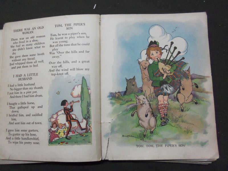 1933 FAMOUS RHYMES - MOTHER GOOSE CHILDREN'S BOOK - ILLUSTRATED - PIPER- KD 5806
