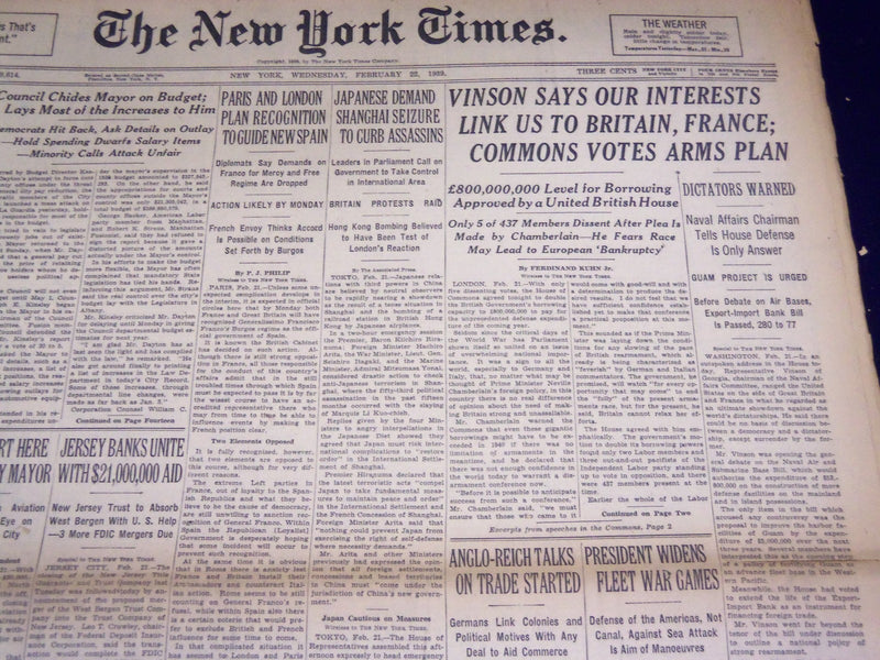 1939 FEBRUARY 22 NEW YORK TIMES - NEW AIRPORT PLANNED BY MAYOR - NT 3151