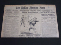 1919 FEBRUARY 25 WILSON & LEAGUE NEWSPAPER LOT OF 2 - PUBLIC LEDGER - NP 2700