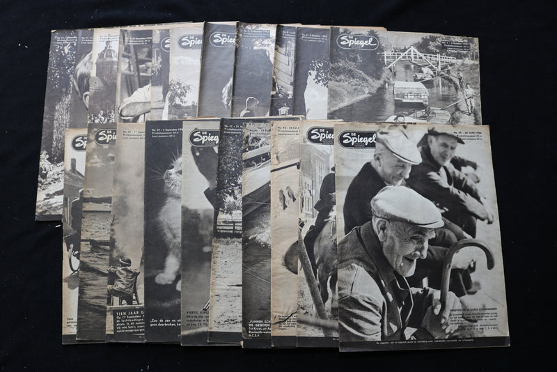 1954 DE SPIEGEL CHRISTELUK NATIONAAL MAGAZINE - LOT OF 21 - DUTCH - O 3705
