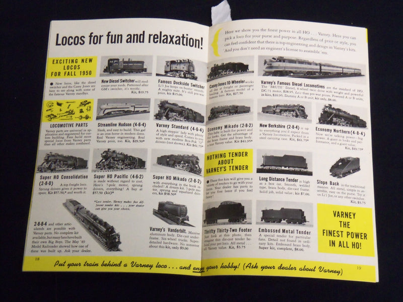1950 MODEL LOCOMOTIVES AND ROLLING STOCK CATALOG - GORDAN VARNEY - J 8822