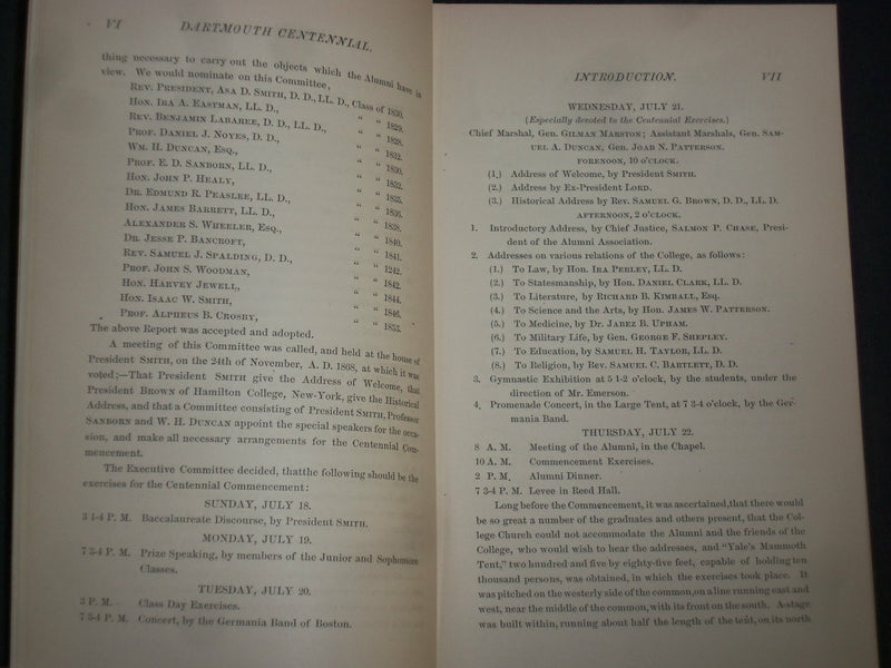 1869 DARTMOUTH COLLEGE CENTENNIAL CELEBRATION - J 4393