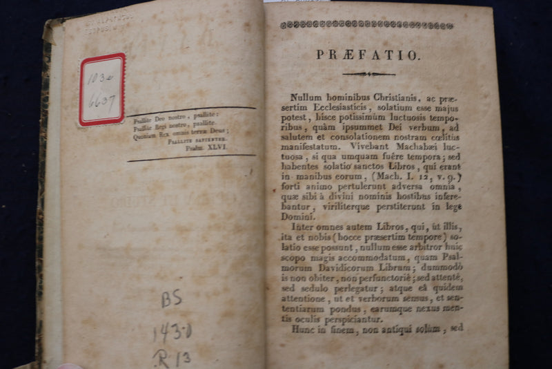 1824 DAVID SEU PSALMI - OPERA ET STUDIO HARDCOVER BOOK - LATIN - KD 9555