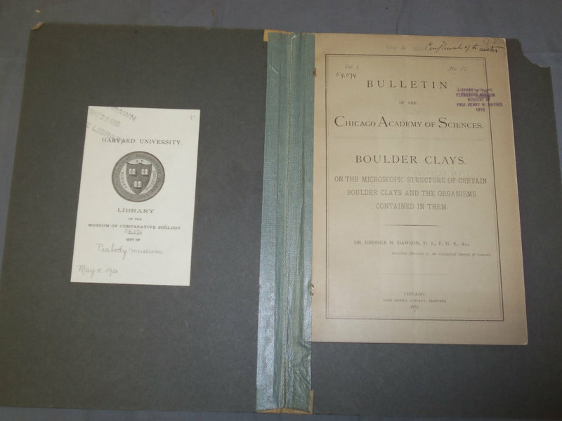 1885 BULLETIN OF THE CHICAGO ACADEMY OF SCIENCES - BOULDER CLAYS - J 4887