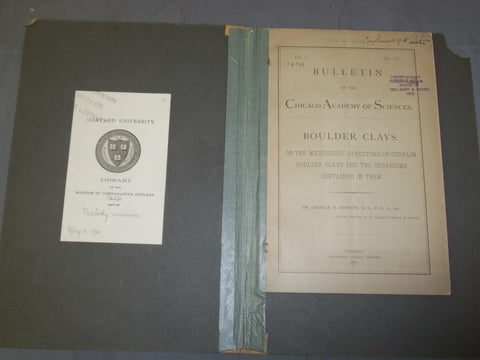 1885 BULLETIN OF THE CHICAGO ACADEMY OF SCIENCES - BOULDER CLAYS - J 4887