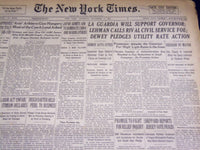 1938 NOVEMBER 3 NEW YORK TIMES - LA GUARDIA WILL SUPPORT LEHMAN - NT 2844