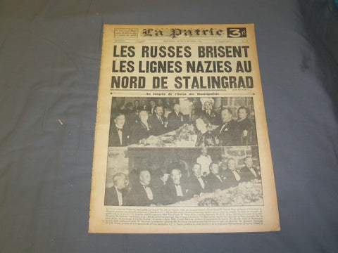 1942 OCT 8 LA PATRIE NEWSPAPER-FRENCH-LES RUSSES BRISENT LES LIGNES NAZIS-FR2096
