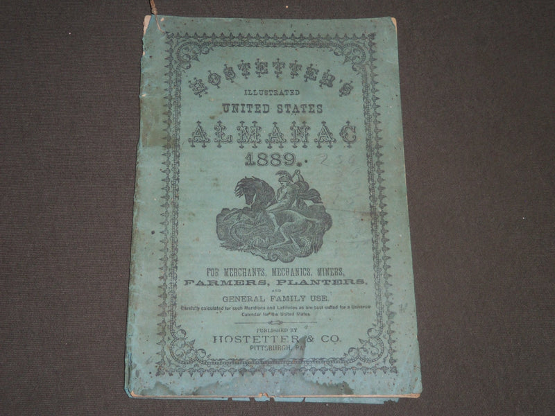 1889 HOSTETTER'S ILLUSTRATED UNITED STATES ALMANAC - SOFTCOVER - H 710
