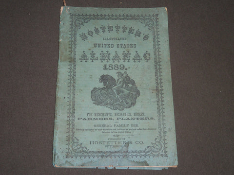 1889 HOSTETTER'S ILLUSTRATED UNITED STATES ALMANAC - SOFTCOVER - H 710
