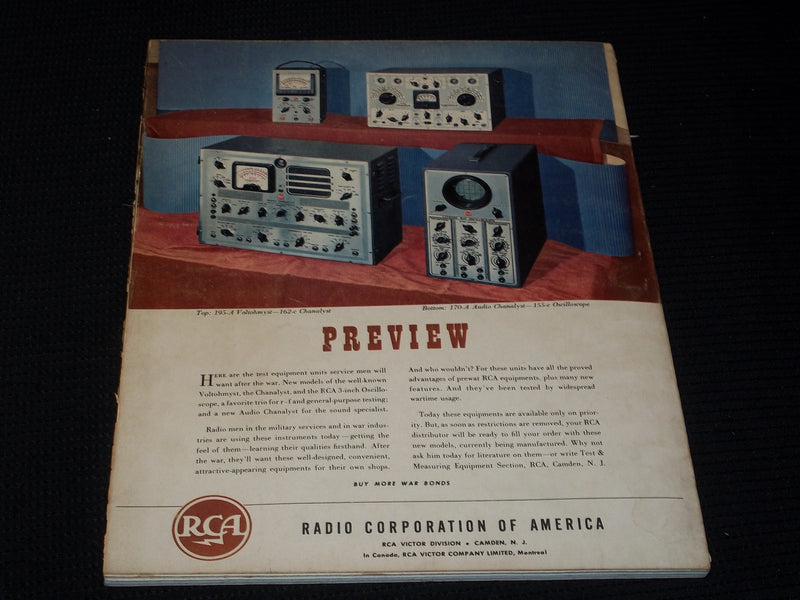 1945 AUGUST RADIO NEWS MAGAZINE - STANDARD TRANSFORMER CO. FRONT COVER - E 5179