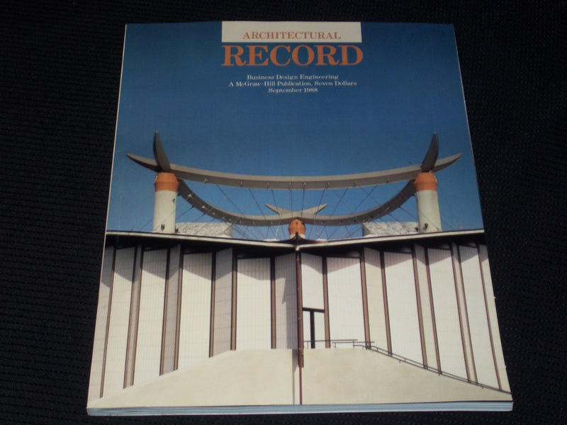 1988 SEPTEMBER ARCHITECTURAL RECORD MAGAZINE - SCHOOLS FRONT COVER - E 952
