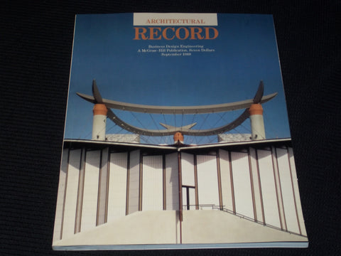 1988 SEPTEMBER ARCHITECTURAL RECORD MAGAZINE - SCHOOLS FRONT COVER - E 952