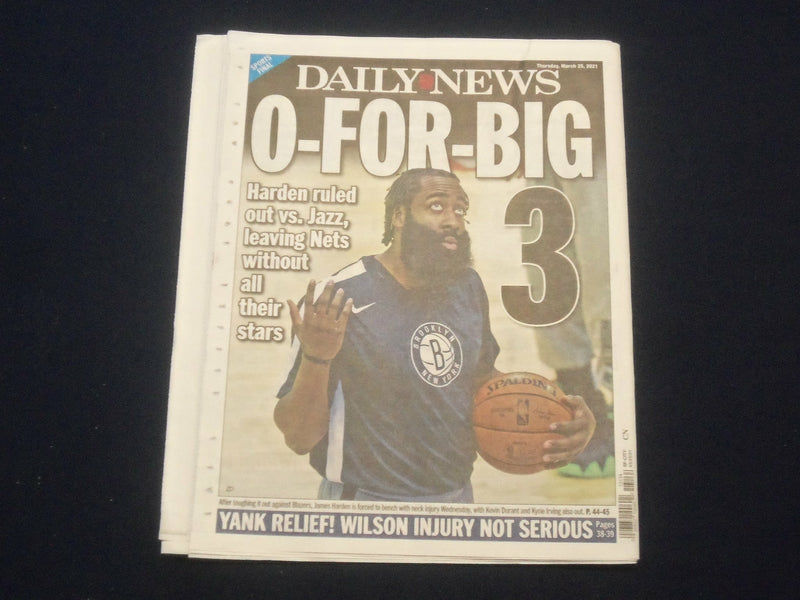 2021 MAR 25 NEW YORK DAILY NEWS NEWSPAPER-ERIC ADAMS RIPS ANDREW WANG OVER JOBS