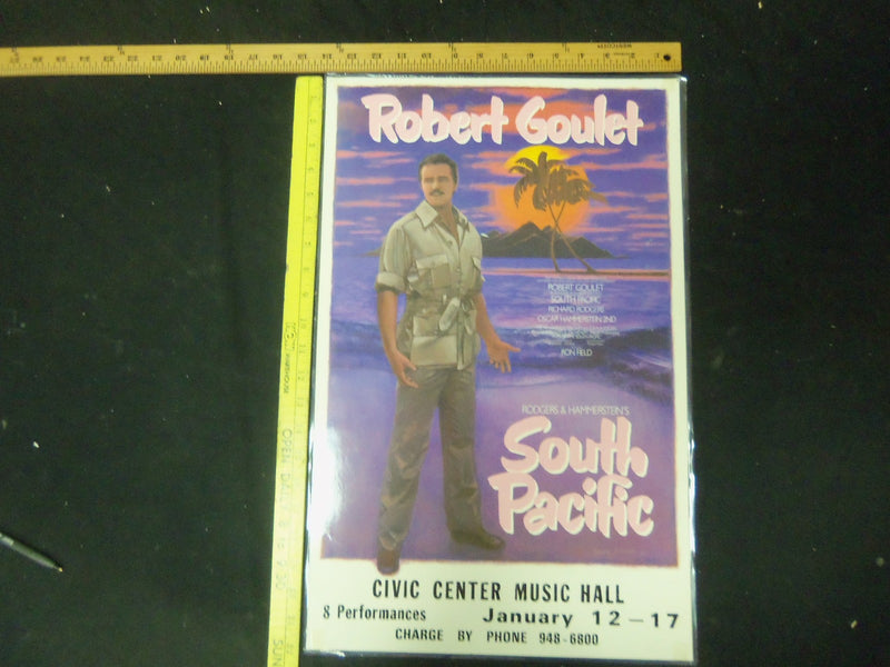 SOUTH PACIFIC THEATRE POSTER - ROBERT GOULET - CIVIC CENTER MUSIC HALL - P 251