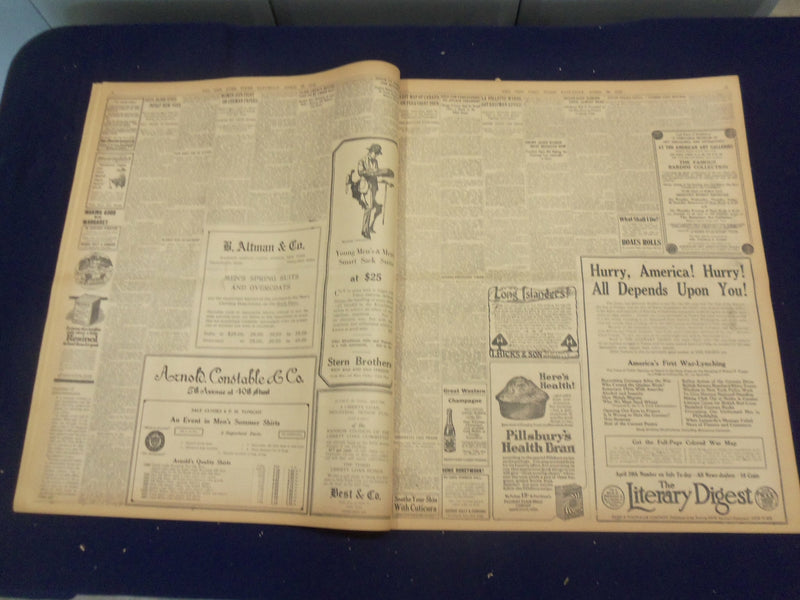 1918 APRIL 20 NEW YORK TIMES - GERMAN ADVANCE STOPPED BY SLAUGHTER - NT 8222
