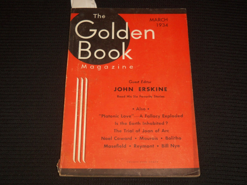 1934 MARCH GOLDEN BOOK MAGAZINE - HAWTHORNE - HARTE - COWARD - K 1006