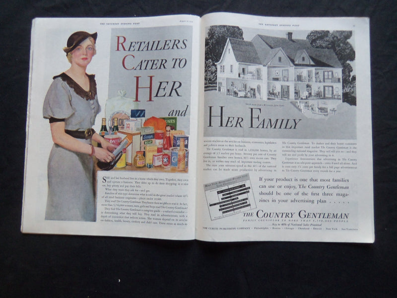 1933 AUGUST 19 THE SATURDAY EVENING POST MAGAZINE - ILLUSTRATED COVER - SP 1526