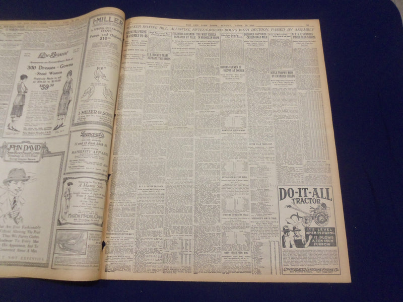 1920 APRIL 25 NEW YORK TIMES - WILSON PLAN FOR FIUME IS ACCEPTED - NT 8294