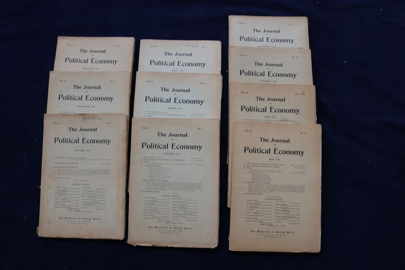 1909-1910 THE JOURNAL OF POLITICAL ECONOMY MAGAZINE - LOT OF 10 - O 3419