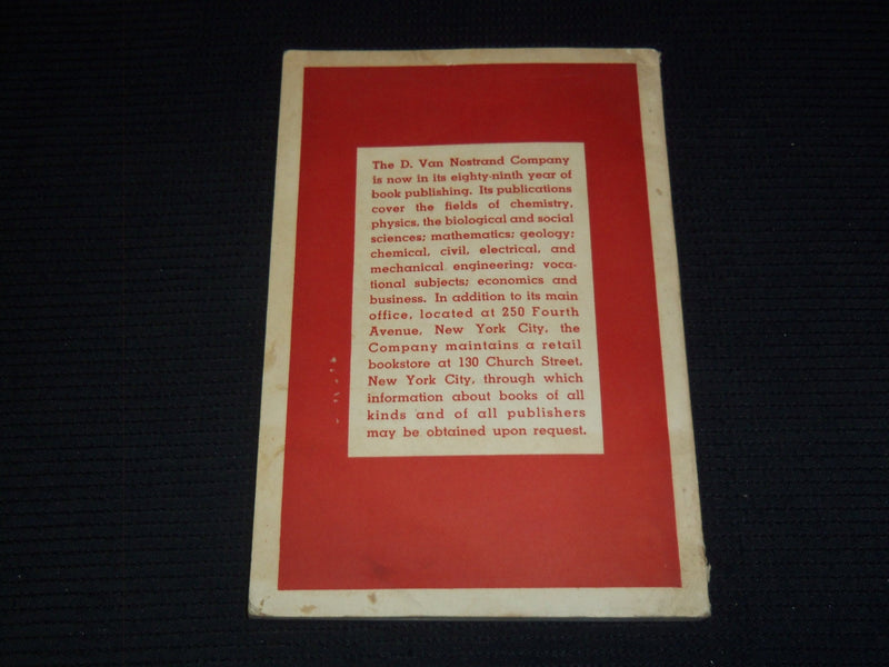 1956 VAN NOSTRAND BOOKS CATALOGUE - SCIENCE & TECHNOLOGY - J 7489