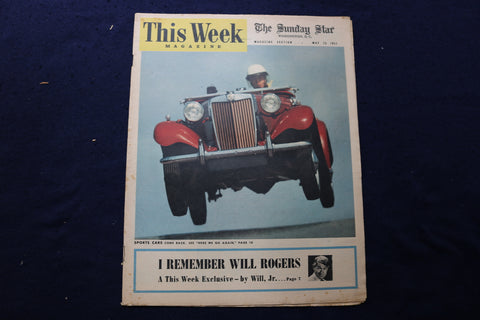 1952 MAY 25 THIS WEEK MAGAZINE - SPORTS CARS COVER - E 22945