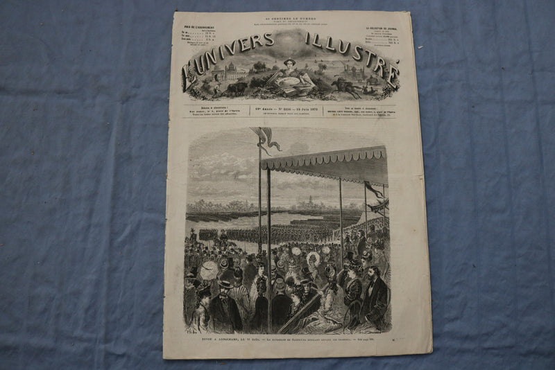 1875 JUNE 19 L'UNIVERS ILLUSTRE - REVUE A LONGCHAMP - FRENCH - NP 8563